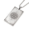 Non-Tarnish 201 Stainless Steel Rectangle with Constellation Pendant Necklaces NJEW-M223-02F-2