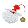 Handmade Macrame Cotton Santa Claus Pendant Decoration HJEW-JM02710-3