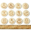 12Pcs 12 Styles Wood Pendants WOOD-FS0001-25-6