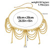 Alloy Twisted Chain Round Tassel Waist Chains for Women WG6FFC1-02-2