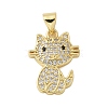 Brass Micro Pave Cubic Zirconia Pendants KK-P293-12G-1