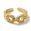 Rack Plating Arch Buckle Brass Micro Pave Clear Cubic Zirconia Open Cuff Rings RJEW-H235-03G-2