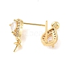 Rack Plating Brass Micro Pave Cubic Zirconia Stud Earring Finding KK-C021-13G-2