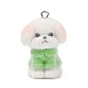 Animal Theme Flocky Opaque Resin Pendants RESI-H042-01P-02-1