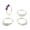 Natural Mixed Gemstone Bead Finger Ring RJEW-JR00585-1