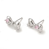Left and Right Rack Plating Brass Micro Pave Cubic Zirconia Studs Earring Findings LS-KK-K371-10P-1