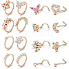 16Pcs 16 Styles 316L Surgical Stainless Steel Rhinestone Nose Studs & Rings WGD5AA5-03-2