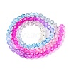 Gradient Color Baking Painted Glass Bead Strands DGLA-A039-T4mm-A08-2