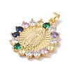 Brass Cubic Zirconia Pendants KK-Z050-06G-2