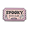 Word SPooky Book Club Alloy Enamel Pins Broochs AJEW-Z023-14A-1