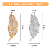 SUPERFINDINGS 2Pcs 2 Colors Feather Alloy Rhinestone Scarf Buckle Clips JEWB-FH0001-53-2