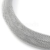 304 Stainless Steel Mesh Chain Choker Necklaces for Women NJEW-U012-03P-01-3