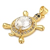 Tortoise Rack Plating Brass Micro Pave Cubic Zirconia Charms KK-G513-78A-05G-2