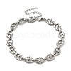 304 Stainless Steel Oval Link Chains Bracelets for Men & Women BJEW-D042-47P-4