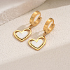 Romantic Stainless Steel Hollow Heart Pendant Hoop Earrings for Sweet Daily Parties XH1770-1-6