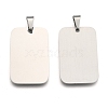 Tarnish Resistant Rectangle Tag Pendants STAS-H061-04-1