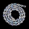 Transparent Electroplate Glass Beads Strands EGLA-T6mm-B01-2