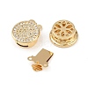 Brass Micro Pave Clear Cubic Zirconia Box Clasps KK-L255-02G-06-2