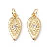 Rack Plating Brass Micro Pave Clear Cubic Zirconia Pendants ZIRC-C040-43G-2