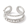 304 Stainless Steel Open Cuff Ring for Women RJEW-F166-09P-02-2