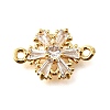 Brass Clear Cubic Zirconia Connector Charms KK-U065-06C-G-1