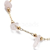 Natural Rose Quartz Chips Beaded Chain Bracelets BJEW-G692-01B-2