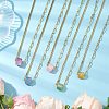 Electroplated Natural Quartz Hexagon Prism Pendant Necklaces NJEW-JN04996-2