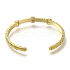 Rack Plating Brass Micro Pave Cubic Zirconia Cuff Bangles BJEW-P336-12G-3