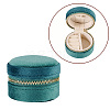 Portable Travel Round Velvet Jewelry Set Storage Zipper Boxes CON-TAC0001-11A-1
