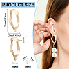 BENECREAT 5 Pairs Brass Stud Earring Findings KK-BC0011-88-2