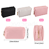 Globleland 9Pcs 3 Colors Imitation Leather Zipper Cosmetic Pouches ABAG-GL0001-01-2