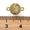 Brass Micro Pave Clear Cubic Zirconia Magnetic Clasps KK-A230-02D-G-3