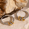 Stainless Steel Two-Tone Ring Hoop Earrings OV6952-6