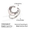 Women's 304 Stainless Steel Moon Cuff Rings YN7472-2-1