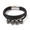 Braided Microfiber Leather Multi-strand Bracelets BJEW-B096-08G-1