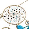 Indian Woven Web/Net with Feather Hanging Ornaments HJEW-G025-08B-2