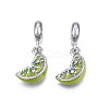 Rack Plating Alloy Enamel European Dangle Charms MPDL-N039-221-1