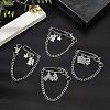 CHGCRAFT 4Pcs 2 Style Angel & Star and Money & Symbol $ Alloy Safety Brooch JEWB-CA0001-15-2