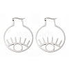 Non-Tarnish 304 Stainless Steel Hollow Hoop Earrings EJEW-Q802-01P-1