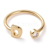 Brass Micro Pave Clear Cubic Zirconia Cuff Rings RJEW-Z005-D-G-1
