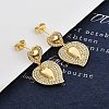 Brass Micro Pave Clear Cubic Zirconia Dangle Stud Earrings for Women EJEW-F352-05G-02-1