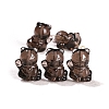 Natural Ice Obsidian Carved Fortune Cat Beads PW-WGB0343-01-1