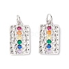 Brass Micro Pave Colorful Cubic Zirconia Pendants KK-B048-02P-1