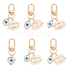 ARRICRAFT 6Pcs 6 Style Evil Eye Resin Pendant Decorations for Women KEYC-AR0001-21-1