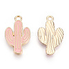 Light Gold Plated Alloy Pendants LS-X-ENAM-T009-12B-1
