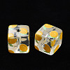 Transparent Printed Acrylic Beads MACR-S374-08A-02-2