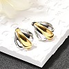 304 Stainless Steel Two Tone Stud Earrings EJEW-F355-04GP-02-4