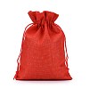 Polyester Imitation Burlap Packing Pouches Drawstring Bags X-ABAG-R004-18x13cm-01-2
