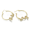 Brass Micro Pave Cubic Zirconia Hoop Earrings KK-R137-025-NF-3