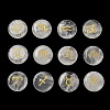 12 Constellation Natural Quartz Crystal Cabochons Set G-Q190-03C-2